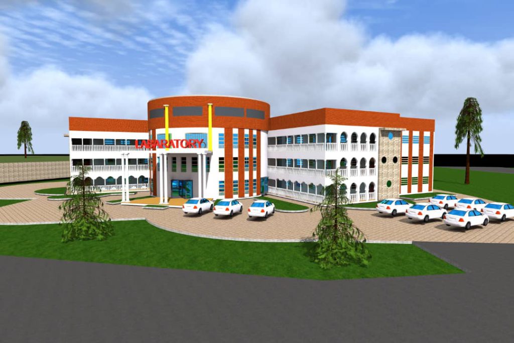 Side View of Laboratory Complex