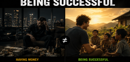 Having money is not success