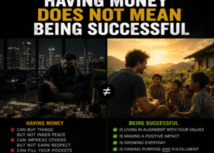 Having money is not success