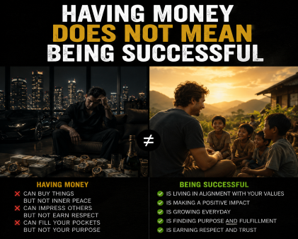 Having money is not success